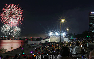 마포대교 아래서 펼쳐진 불꽃축제 [포토]