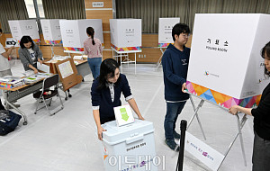 서울시교육감 보궐선거 사전투표 앞두고 설비 점검하는 서울시선관위 [포토]