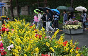 퇴근길 앞두고 쏟아지는 소나기 [포토]