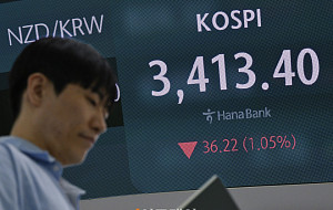 코스피, 12거래일 만에 약세 전환... 3410선으로 하락 마감 [포토]