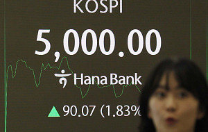 '오천피 시대' 코스피 사상 첫 장중 5000돌파 [포토로그]