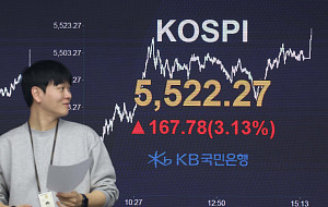 코스피 사상 첫 5500 돌파 마감…5522.27 [포토로그]