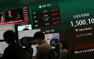 국제유가 급등에 환율 주간종가기준 1500원 돌파, 코스피 하락 [포토로그]