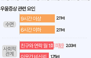 우울증 위험요인 1위 '잠'…하루 6시간 이하 자면 위험 2배 [데이터클립]