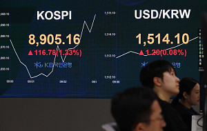 코스피, 8900선 돌파 후 등락 [포토]