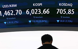 '폭락' 장중 한때 6000선 무너진 코스피 [포토]
