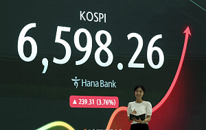 코스피, 3.76% 반등한 6598.26 마감 [포토]