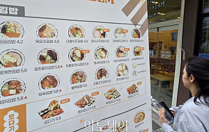 ‘서민 한 끼’ 김밥도 부담…외식물가 상승률 1위 [포토]