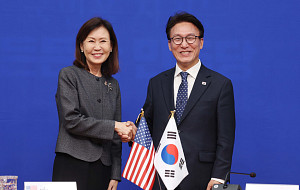 스틸 주한미국대사 만난 김민석 대표 [포토]