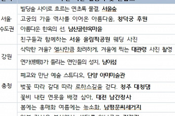 '서울숲' '남이섬' '남산한옥마을' 셀프웨딩 촬영 명소…여가부 18곳 선정