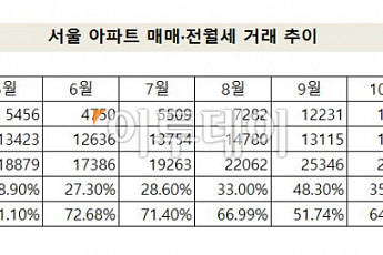 서울 아파트 거래 10건 중 9건은 전월세…매매 비중 갈수록 줄어