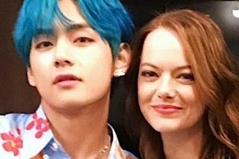 방탄소년단 뷔X엠마 스톤, '라라랜드' 한장면 같은 밀착 인증샷 '눈길'