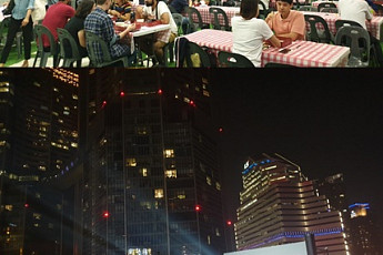 [가보니] 여의도 불꽃축제 숨은 명당…용산 아이파크몰 옥상 미쉐린 맛집