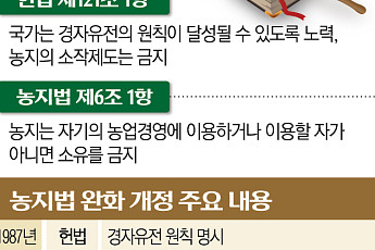 [누더기 된 농지법] ‘누더기 농지법’에 ‘田이 錢으로’…정부, 법개정 착수