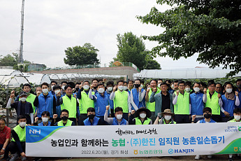 한진-농협, 지역 농가 찾아 일손돕기 봉사활동