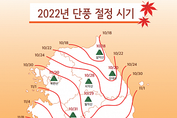 올해 첫 단풍 9월 말 시작, 절정은 10월 18일부터