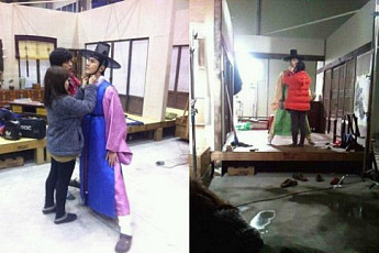 송재희 매너발 '화제'…'해품달' 촬영서 여성 코디 위해 '쩍벌남' 변신