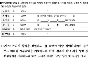 상가계약 때 관리비 세부내역 표기…상가건물 임대차 표준계약서 양식 개선