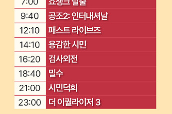 2024 추석 TV 특선영화(17일)…OCN '올빼미'·'공조2'·'패스트 라이브즈' 등