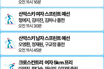 한국선수 오늘의 주요 경기일정 -2월 9일 [하얼빈 동계AG]