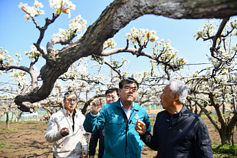 엄범식 농협 경기본부장, ”안성 냉해 농가 복구 지원 의지”