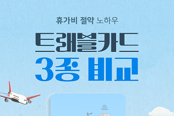 [카드뉴스] 인생 여행 앞두고 있다면? 실속 트래블카드 3종 비교