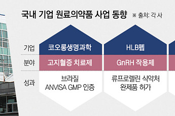 국내 제약사 원료의약품 공략…설비·파이프라인 강화 [뿌리 다지는 K바이오①]