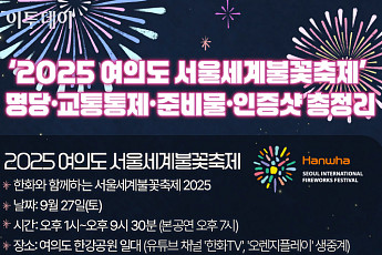 '2025 여의도 서울세계불꽃축제' 명당·교통통제·준비물·인증샷 총정리 [그래픽 스토리]