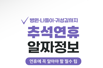 [카드뉴스] 추석 알짜 꿀팁, 병원·무료개방·나들이 코스 BEST