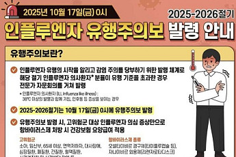 “작년보다 두 달 빠르다” 독감 유행주의보 발령