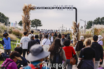 '6만평 규모 하늘공원에서 억새 구경해요' 서울억새축제 찾은 시민들 [포토]