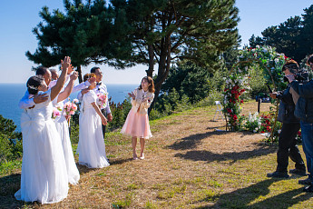 동백 숲에서 다시 피어난 사랑… 지심도, 황혼 부부 리마인드 웨딩 물들이다