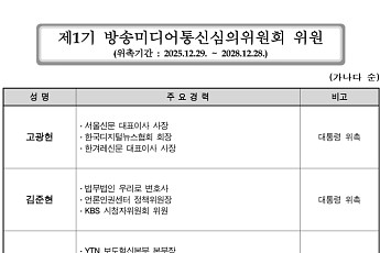 방미심위, 대통령 지명 위원에 고광헌·김준현·조승호 위촉