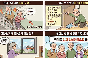 [만화로 보는 시니어 뉴스] “당황하지 마세요” 아파트 화재 시 대처 방법