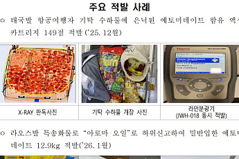 관세청, ‘좀비담배’ 에토미데이트 밀반입 차단 총력