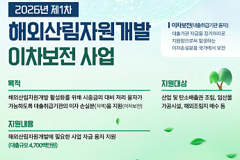 해외조림·탄소사업에 연 1.5% 자금 푼다…산림청, 47억원 융자 지원