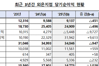 외국은행 국내지점, 지난해 순이익 1.6조…채권 손실·조달 부담 영향