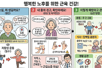 [만화로 보는 시니어 뉴스] 근감소증 신호, 느린 걸음·얇아진 종아리