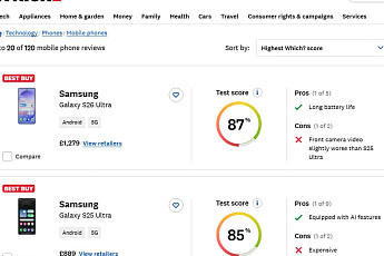 갤럭시 S26 울트라, 유럽 7개국 소비자연맹지 평가 1위