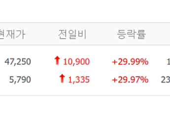 [급등락주 짚어보기] 풍산홀딩스 상한가…다날·한패스 등 핀테크주도 급등