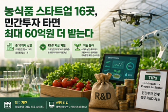 농식품 스타트업 16곳, 민간투자 타면 최대 60억원 더 받는다