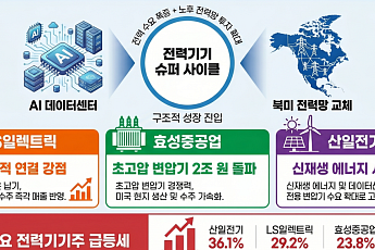 AI 인프라 수요 기대감…LS일렉트릭 등 전력기기 질주