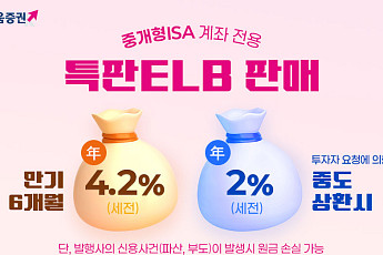키움증권, 중개형ISA 전용 원금지급형 특판 ELB 판매