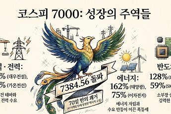 코스피 6000→7000까지 70일⋯‘칠천피’ 이끈 5대 고수익 섹터는?[7000피 시대 개장]