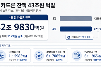 카드론 잔액 43조원 턱밑 유지⋯당국 관리에 증가세는 꺾여