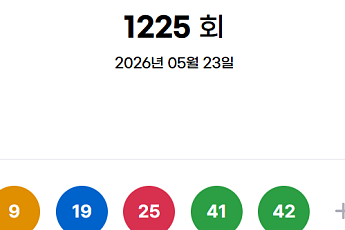 제1225회 로또 1등 '8·9·19·25·41·42'⋯보너스 번호 33