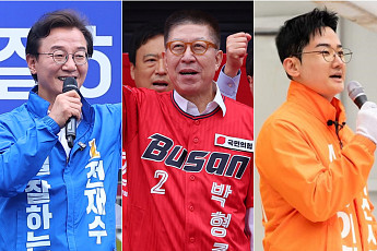 부산 미래 놓고 3인3색…전재수 ‘해양’·박형준 ‘인프라’·정이한 ‘청년’ [6·3 선거 풍향계]
