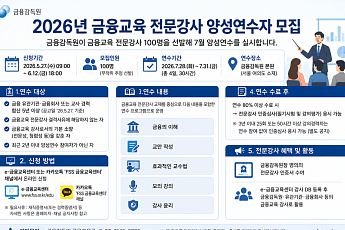 금감원, 금융교육 전문강사 연수 참가자 100명 모집⋯7월 연수