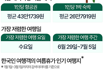 올해 여름 해외여행 항공권이 가장 저렴한 날은 '6월 마지막 주' [데이터클립]