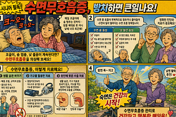 [만화로 보는 시니어 뉴스] 심한 코골이, 수면무호흡증 신호